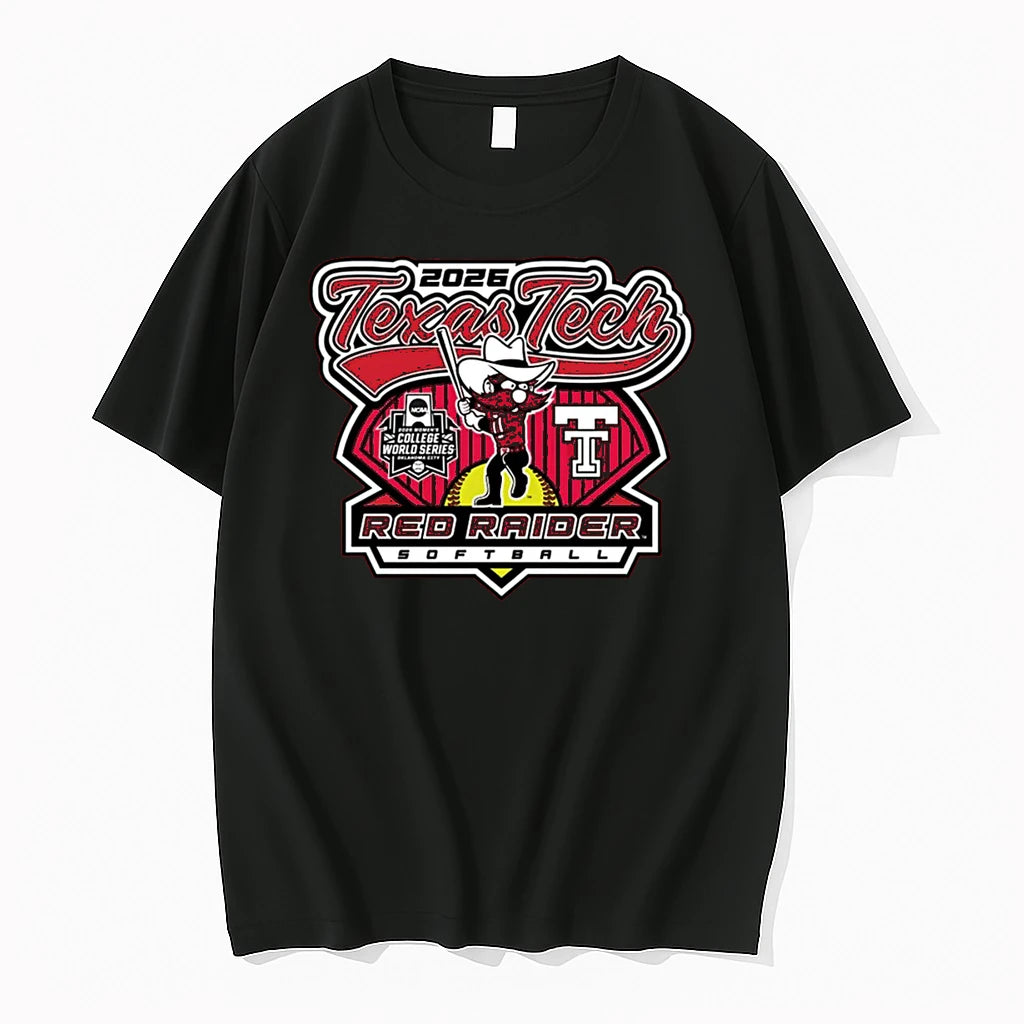Officials Texas Tech 2026 Wcws Leather Laces Red Raider Softball 1 Premium T Shirt