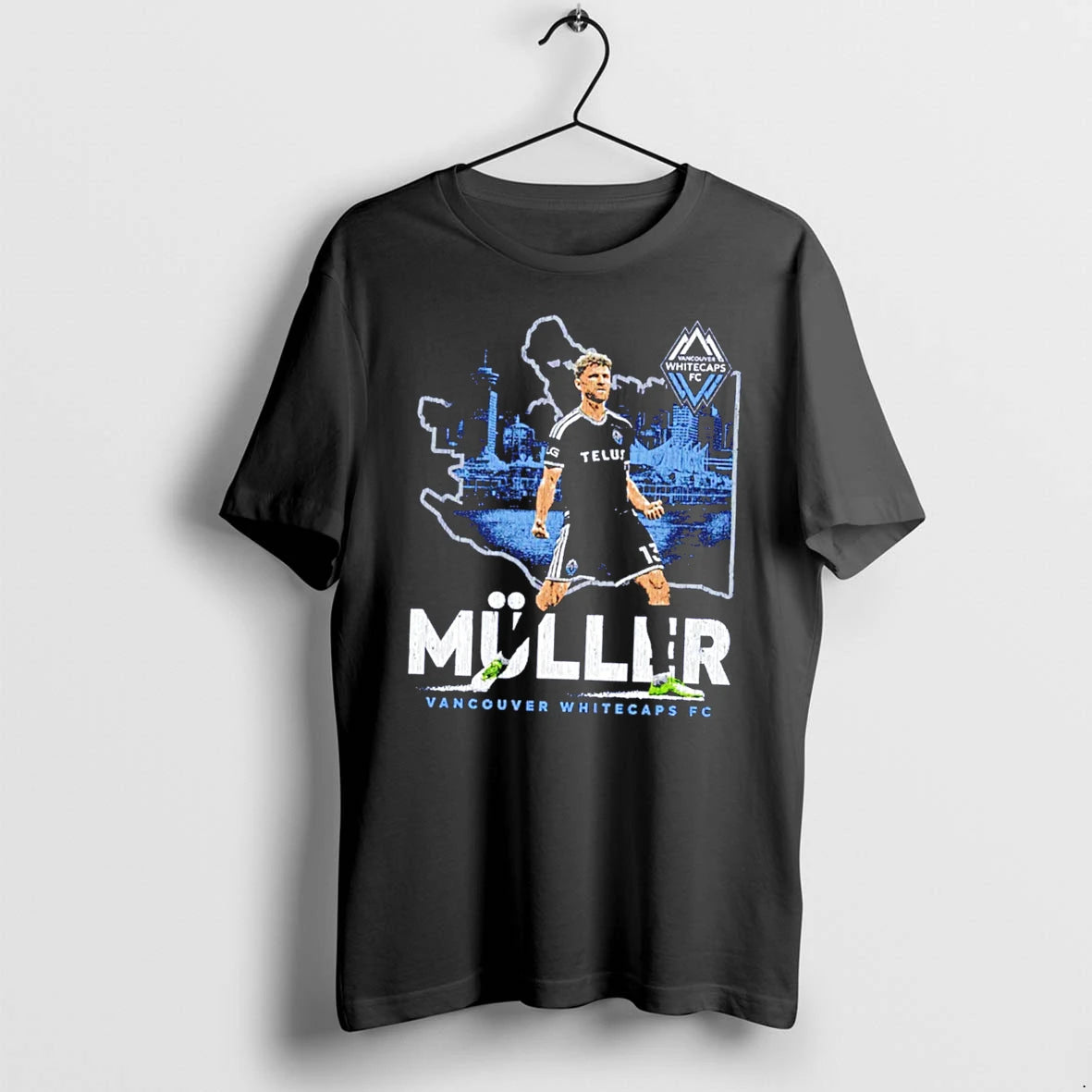 Officials Thomas Muller Vancouver Whitecaps Fc Skyline Map Tee Premium T Shirt
