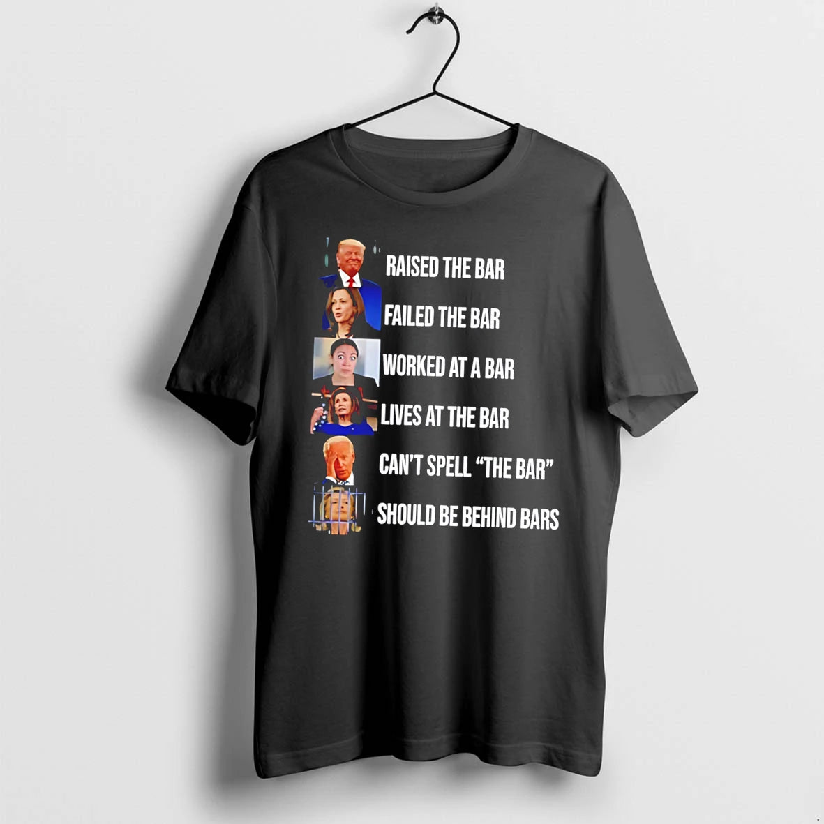 Officials Trump Harris Aoc Pelosi Biden And Clinton Political Bar Humor Tee