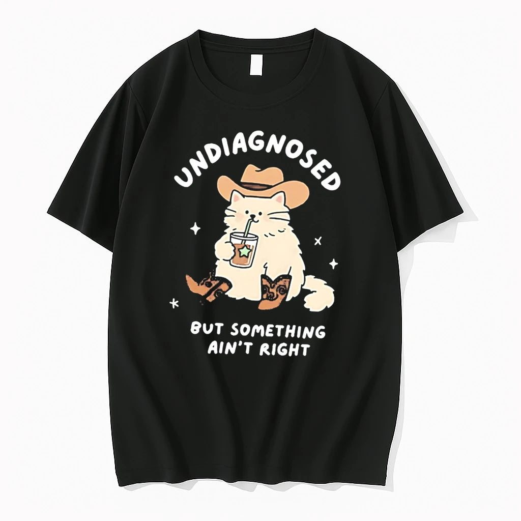 Officials Undiagnosed But Something Aint Right Cat Cowboy Tee Premium T Shirt