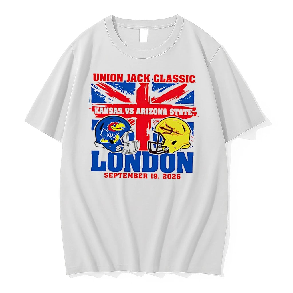 Officials Union Jack Classic Kansas Jayhawks Vs Arizona State London 2026 Tee