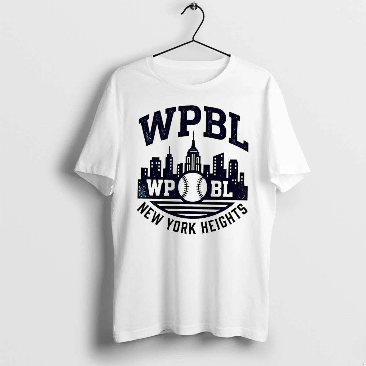 Officials Wpbl New York Heights Baseball Logo City Skyline Tee Premium T Shirt