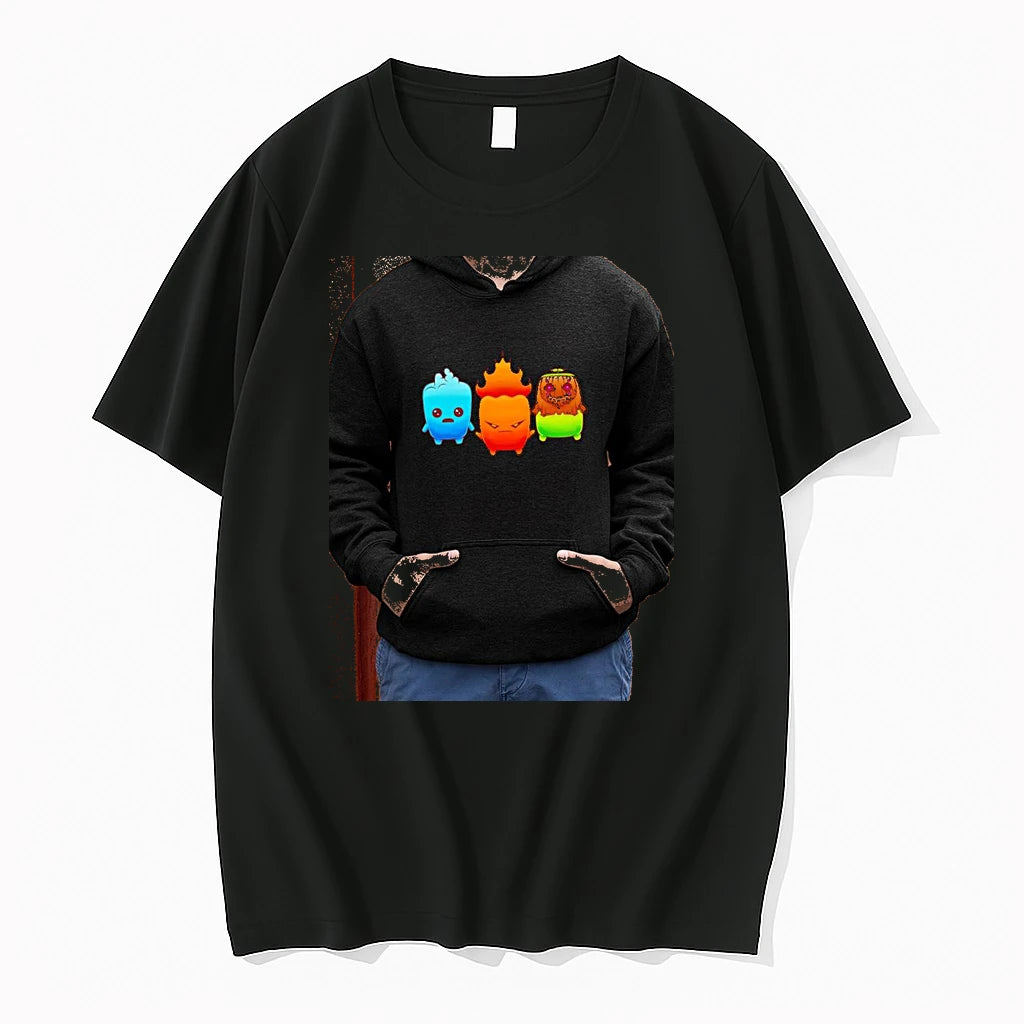 Officials Water Fire And Earth Elemental Creatures Fireboy And Watergirl Premium T Shirt