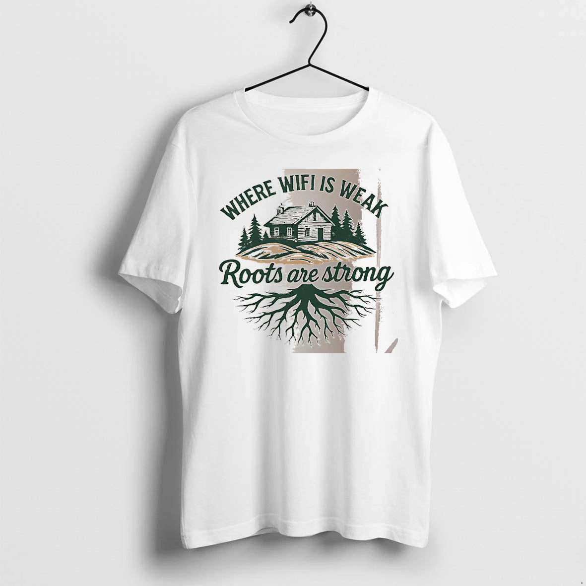 Officials Where Wifi Is Weak Roots Are Strong Cabin Nature White Premium T Shirt