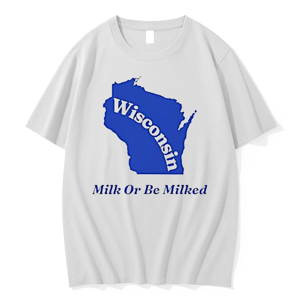 Officials Wisconsin State Milk Or Be Milked Map Premium T Shirt