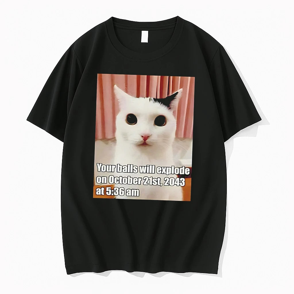 Officials Your Balls Will Explode On October 21st 2043 Cat Meme Tee