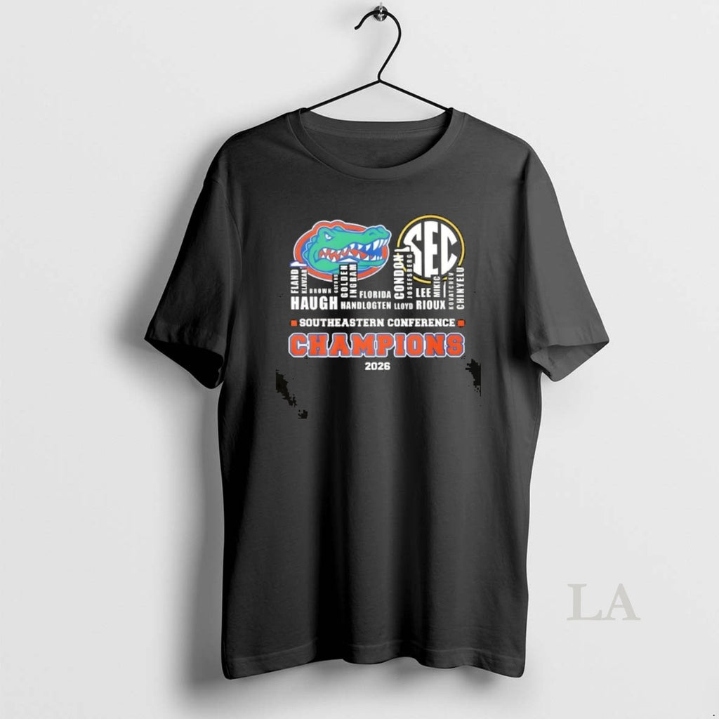Original 2026 Sec Southeastern Conference Champions Florida Gators All Names City Skyline