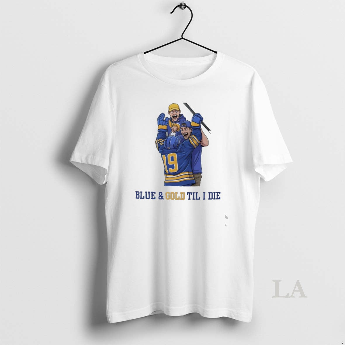 Original Buffalo Sabres 2 Goalies 1 Mic Blue Gold Til I Die
