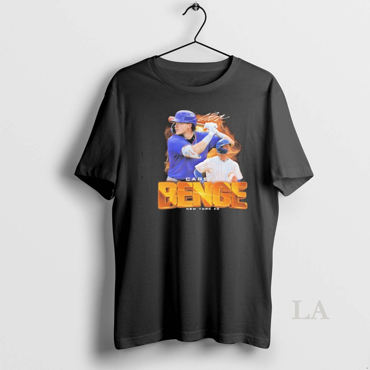 Original Carson Benge 3 New York Mets Player Collage Swing Signature