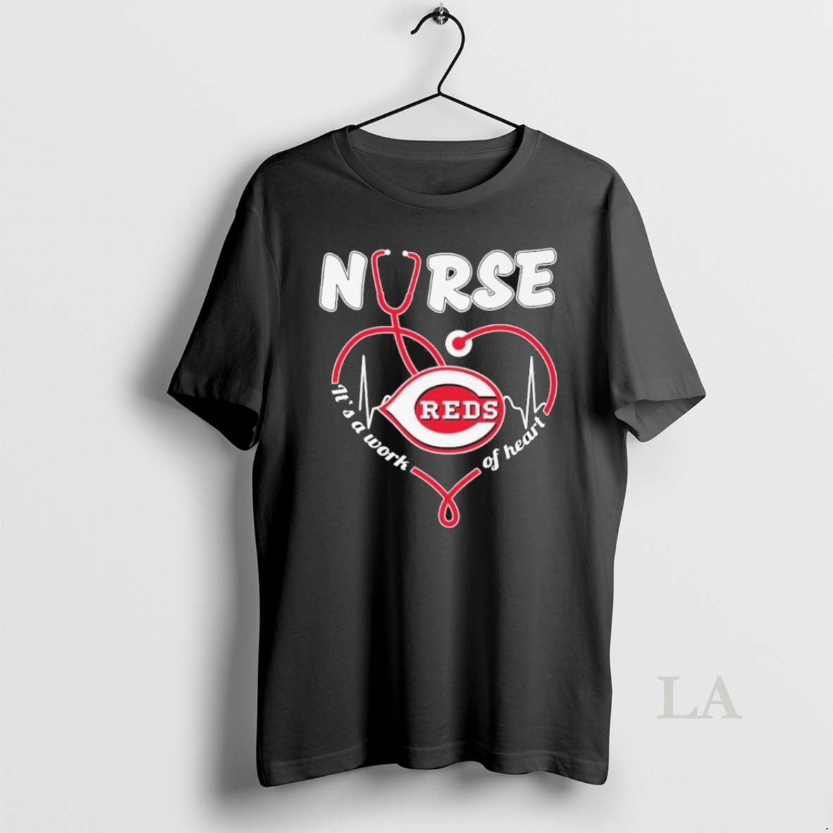 Original Cincinnati Reds Nurse Its A Work Of Heart Stethoscope Shirts
