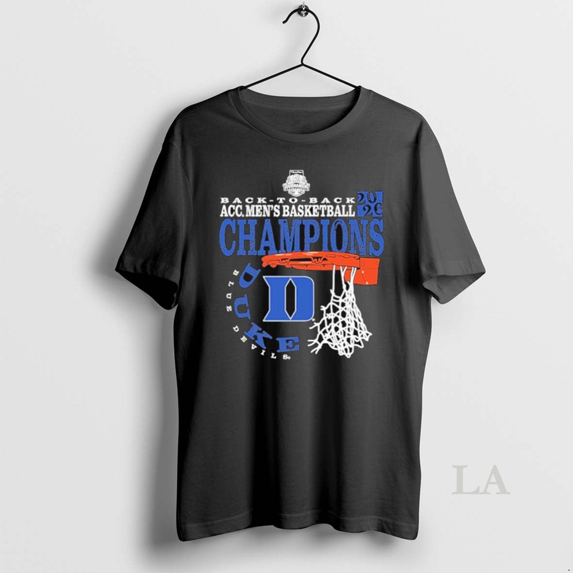 Original Duke Blue Devils Black 2026 Acc Mens Basketball Tournament Champions Back To Back