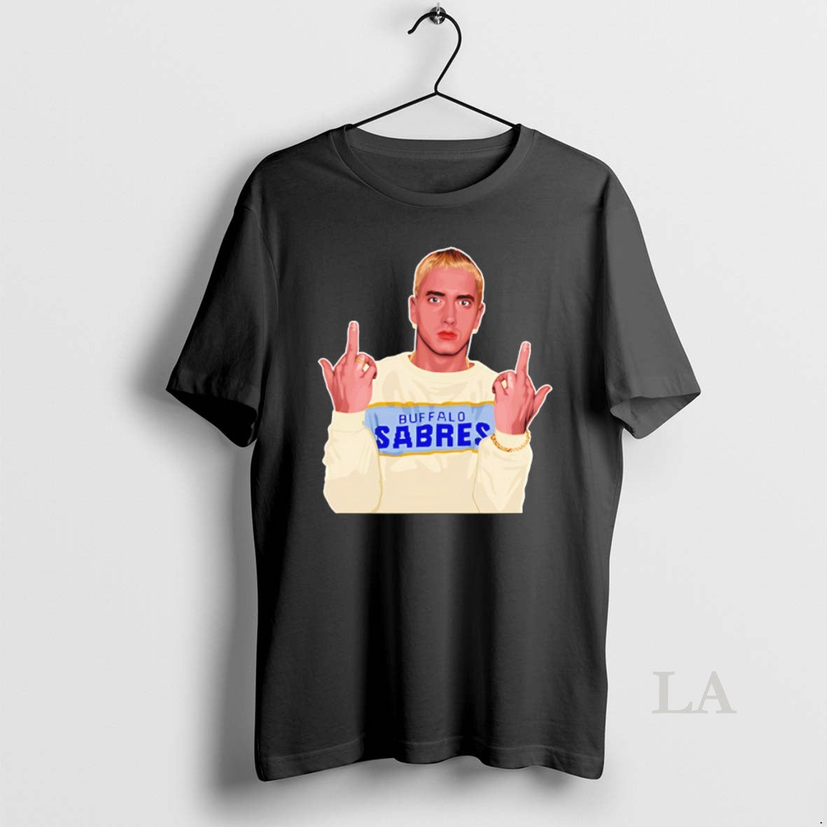 Original Eminem Slim Shady Middle Finger X Buffalo Sabres Hockey Playoffs Stanley Cup