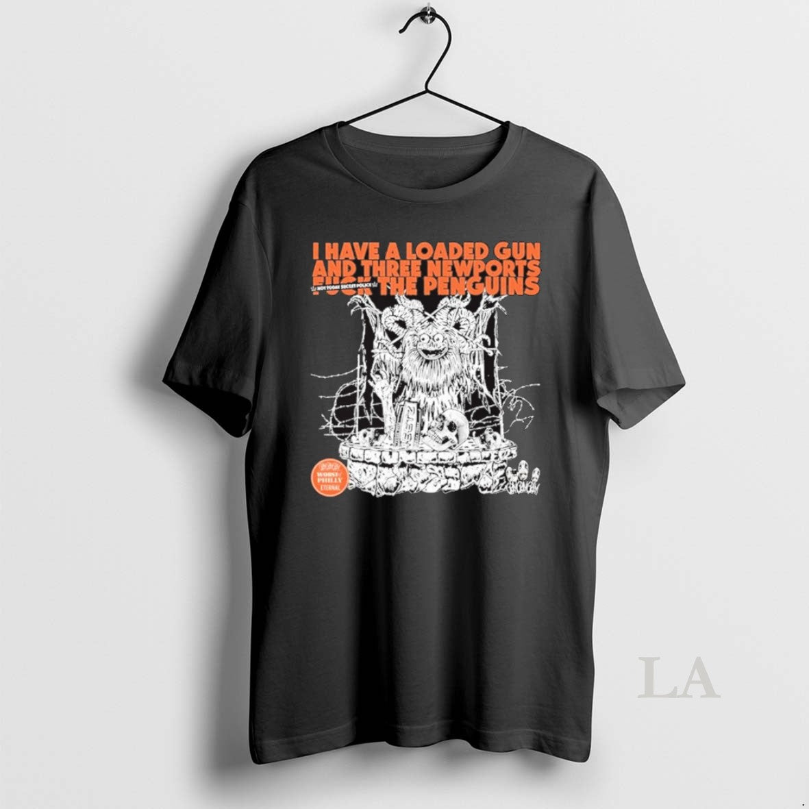 Original I Have A Loaded Gun And Three Newports Fuck The Penguins Graphic