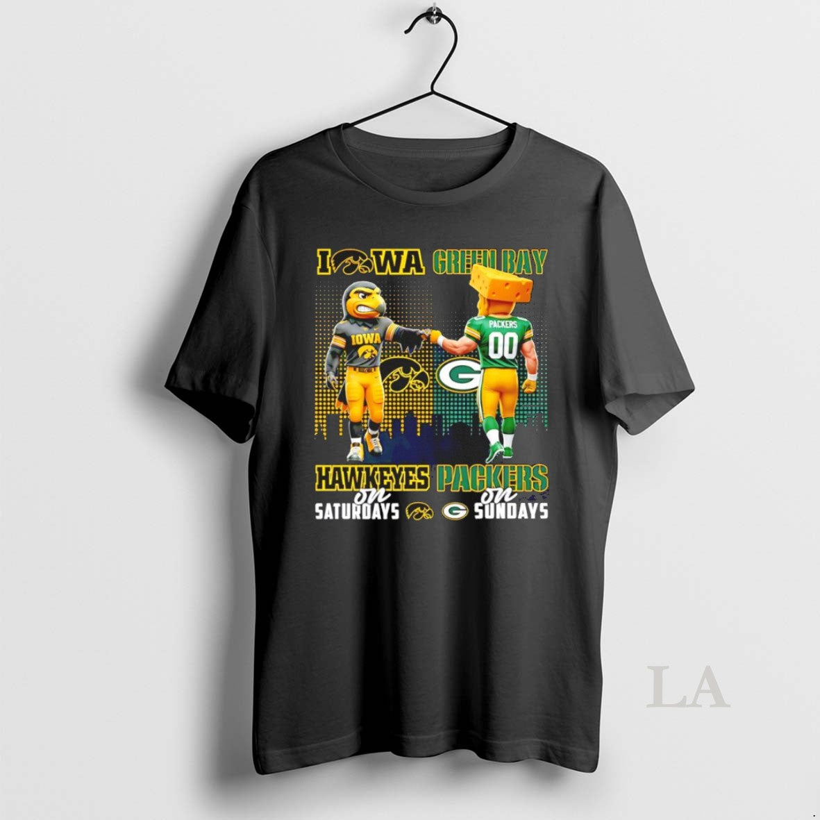 Original Iowa Hawkeyes On Saturdays Touch Hand Green Bay Packers On Sundays Mascot