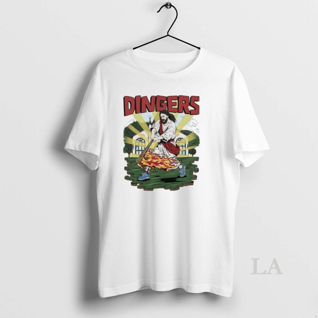 Original Jesus Hits Dingers Baseball Fire Swing