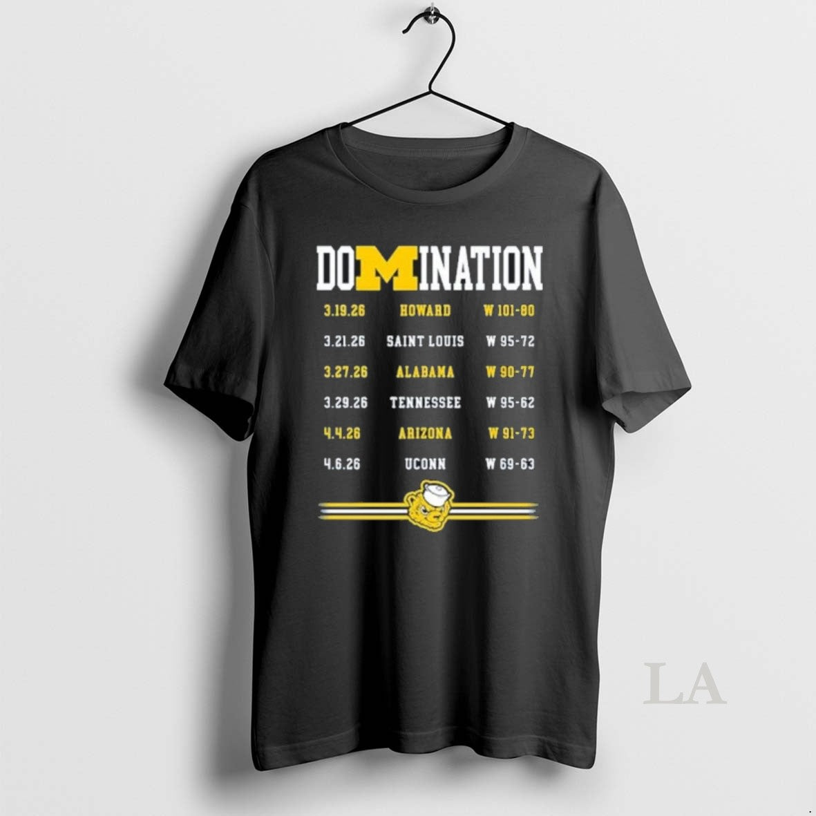 Original Michigan Wolverines Mens Basketball 2026 National Champions Domination Scores