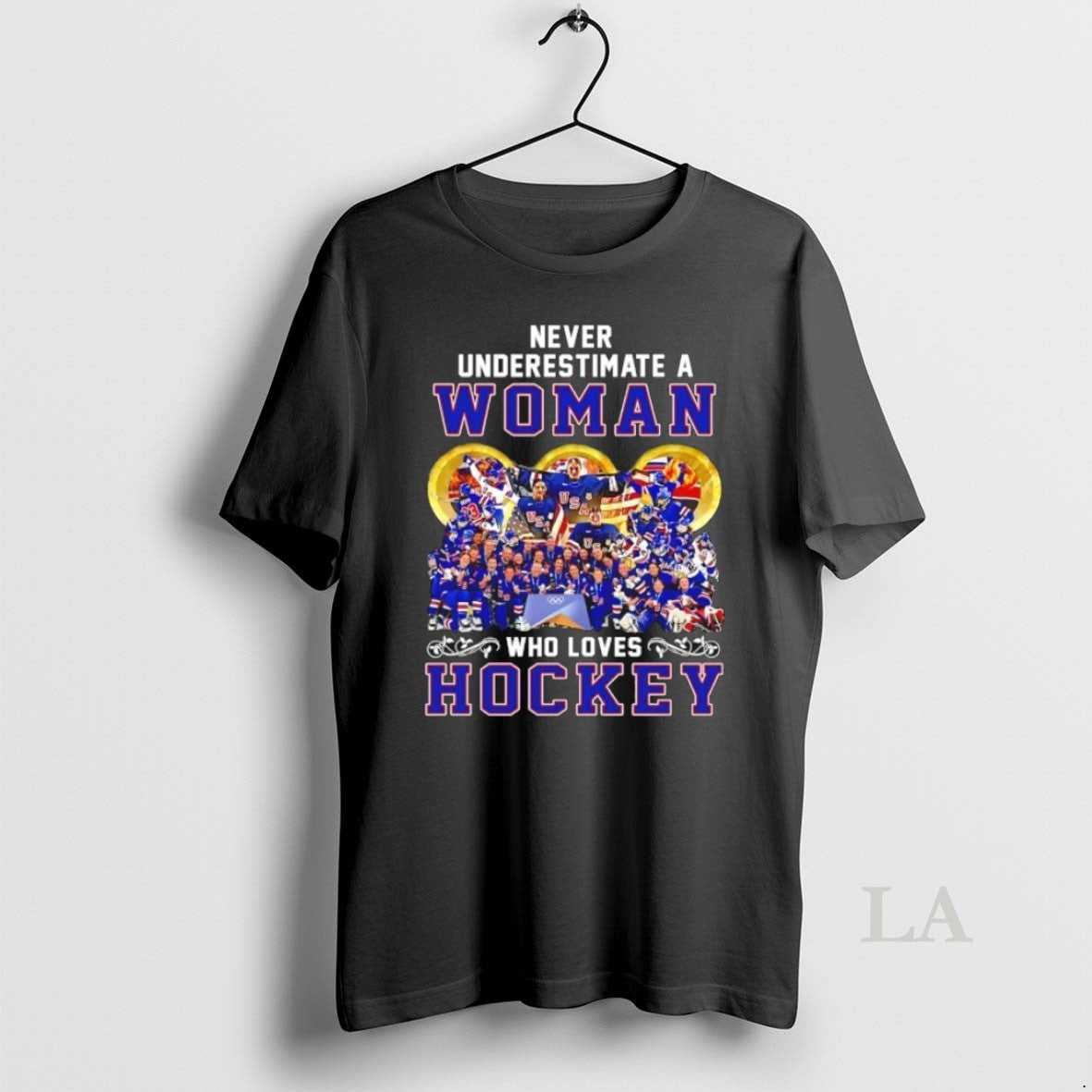 Original Never Underestimate A Woman Who Loves Usa Hockey Graphic