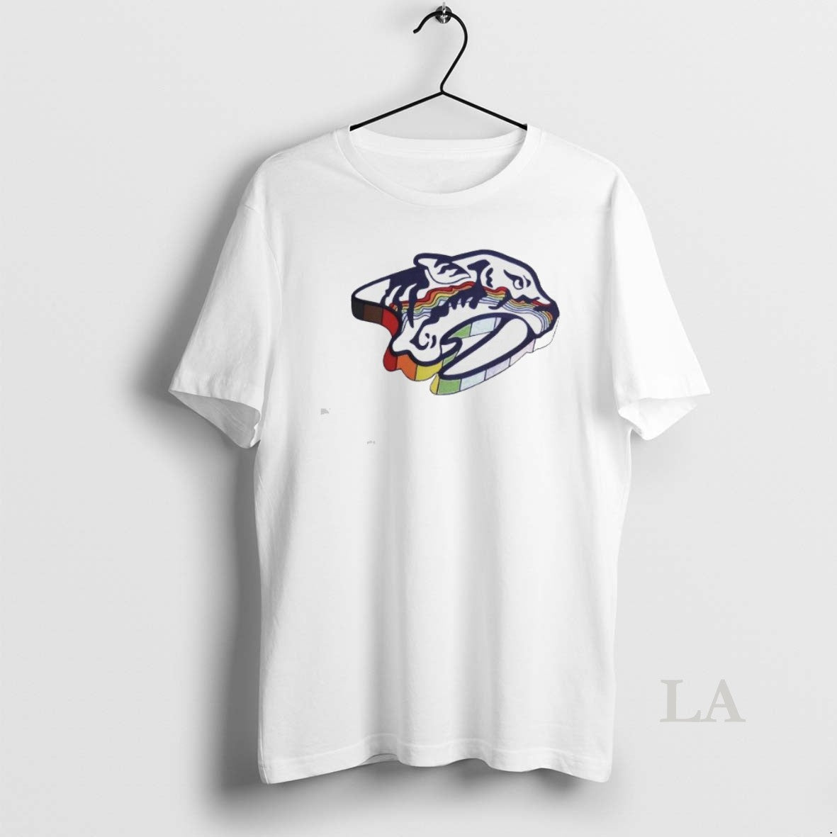 Original Nhl Nashville Predators Logo Celebrate Pride Month 2026 Rainbow Flag
