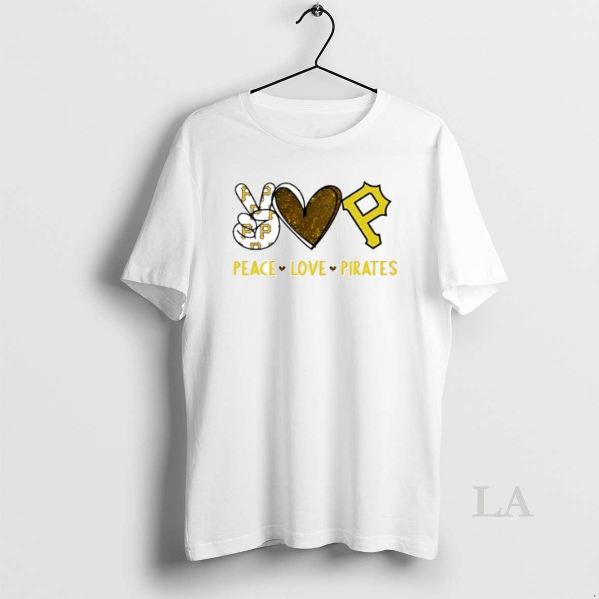 Original Peace Love Pirates Pittsburgh Baseball Hand Heart Graphics