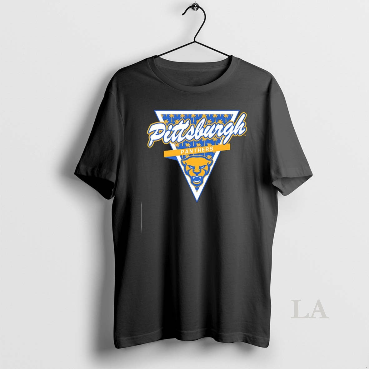 Original Pittsburgh Panthers Football Palm Tree Pattern Inside A Triangle Logo