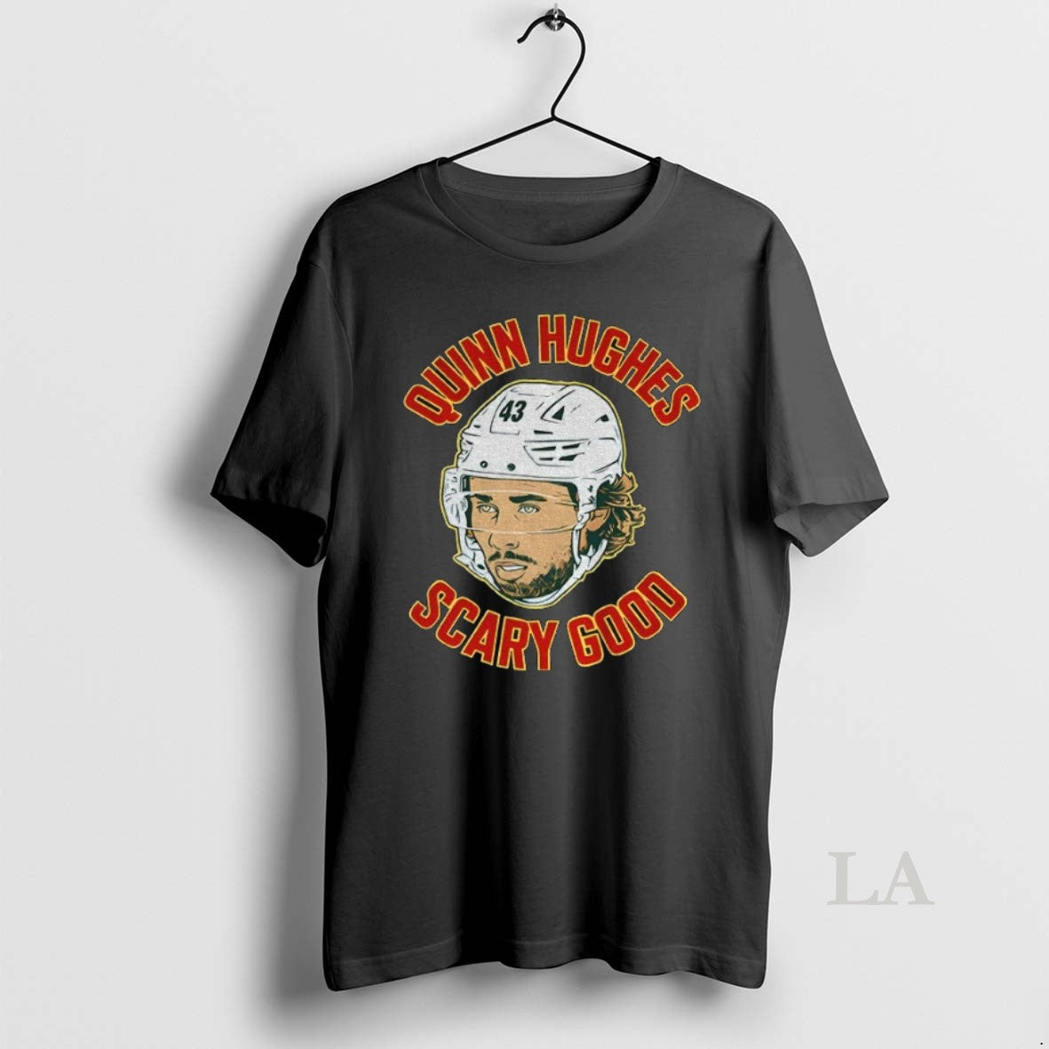 Original Quinn Hughes Big Face Minnesota Wild Hockey Scary Good