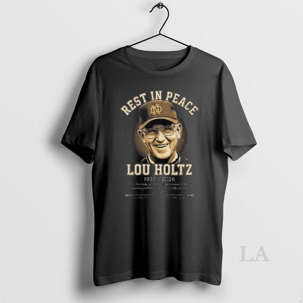 Original Rest In Peace Coach Lou Holtz Notre Dame Hall Of Fame Long Sleve