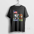 Original Seattle City Sports Mascot Front Of An American Flag