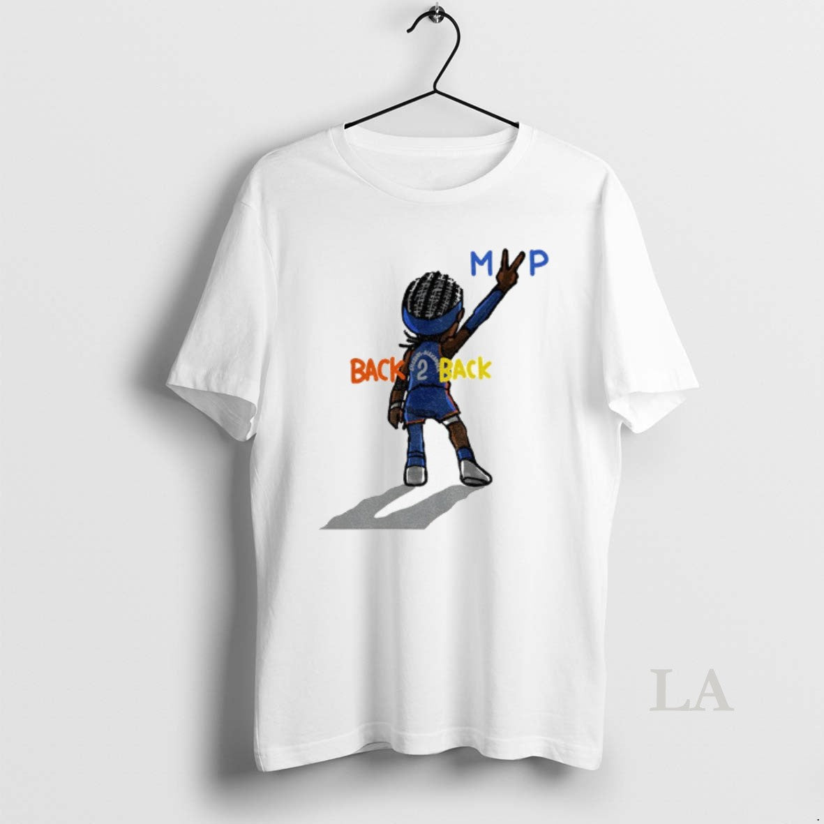 Original Shai Gilgeous Alexander Cartoon Caricature Oklahoma City Thunder Basketball Mvp Back 2 Back