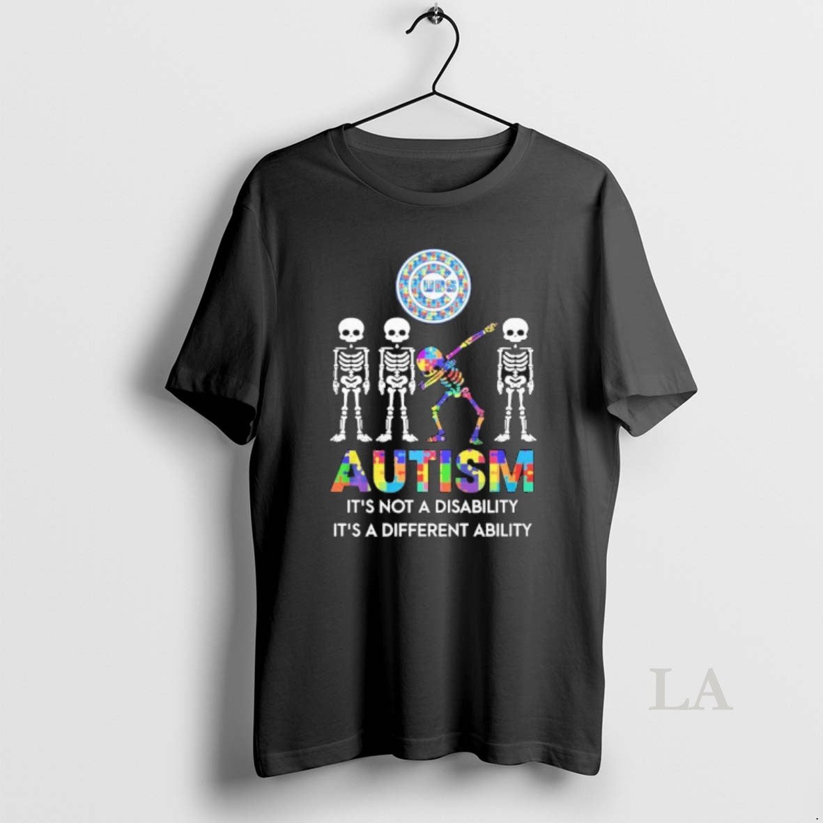 Original Skeleton Dabbing X Chicago Cubs Autism Its Not A Disability