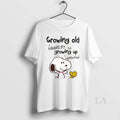 Original Snoopy And Woodstock Growing Old Is Mandatory But Growing Up Is Optional