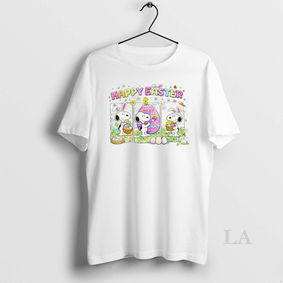 Original Snoopy Bunny Eggs Happy Easter Day