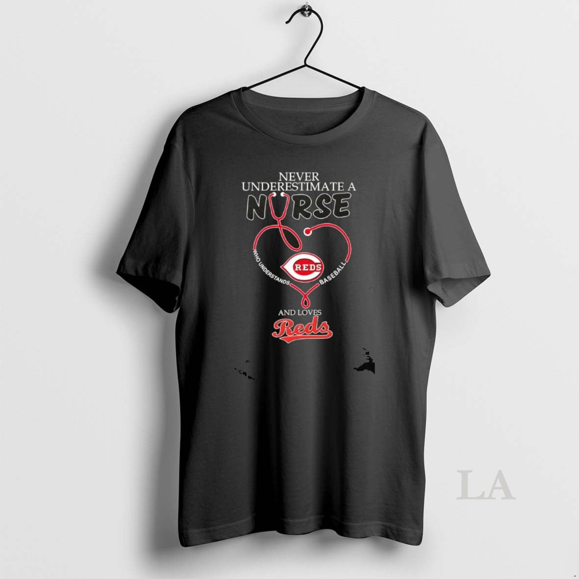 Original Stethoscope Heart Never Underestimate A Nurse Who Understand Baseball And Loves Cincinnati Reds