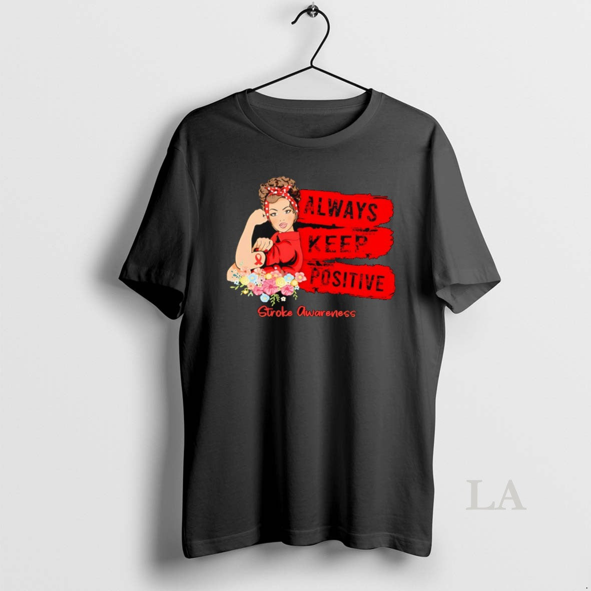 Original Strong Girl Gadan Always Keep Positive Stroke Awareness Red Ribbon