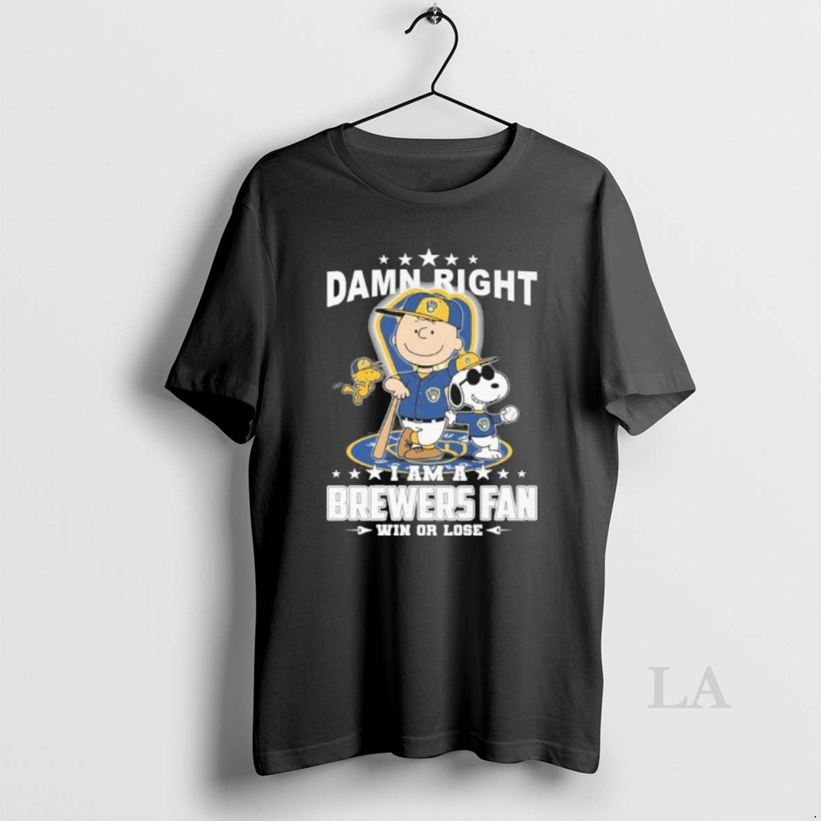 Original The Peanuts Damn Right I Am A Milwaukee Brewers Fan Win Or Lose