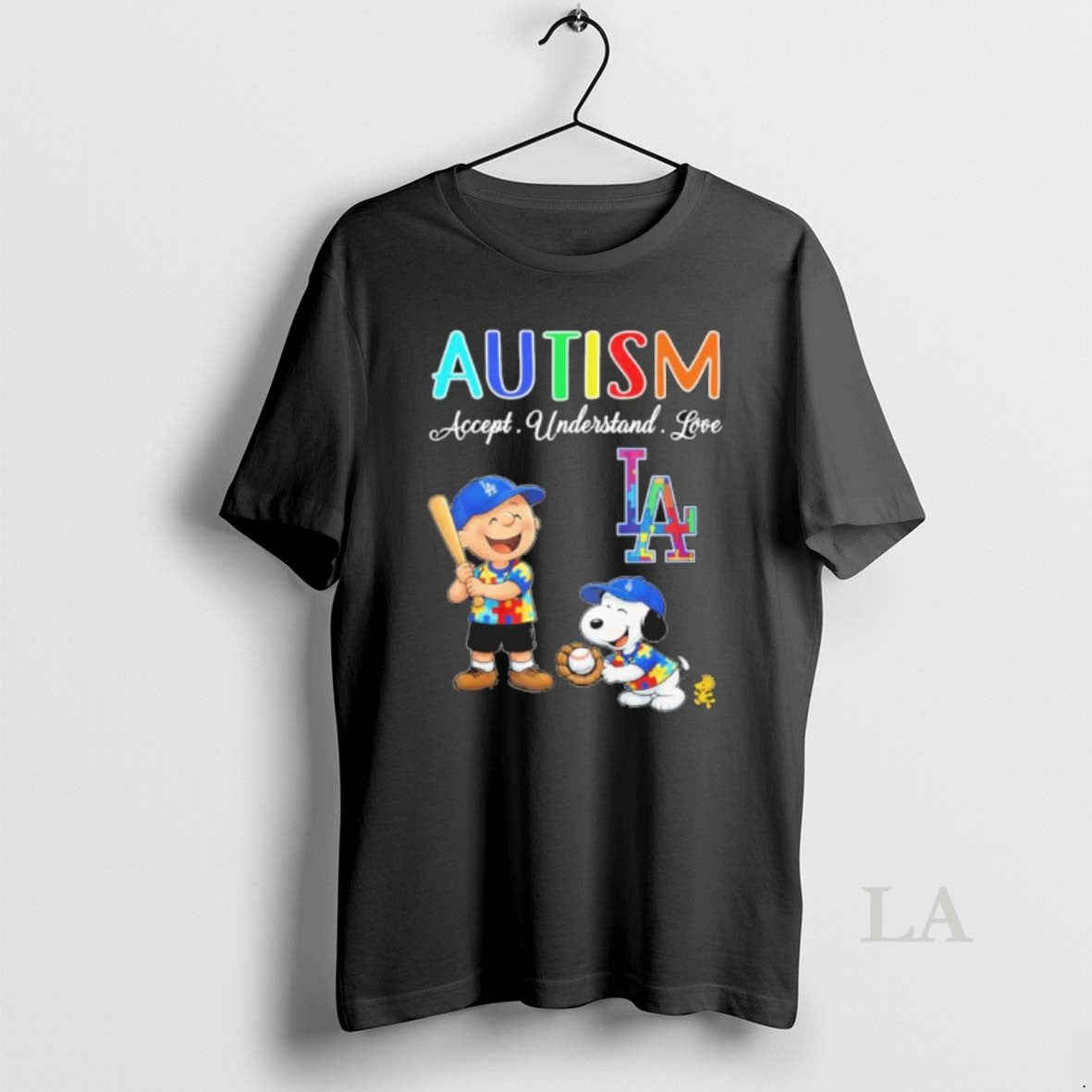 Original The Peanuts X Los Angeles Dodgers Autism Accept Understand Love