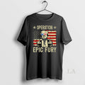 Original Trump Middle Finger Operation Epic Fury Usa Vintage Flag Long Sleve