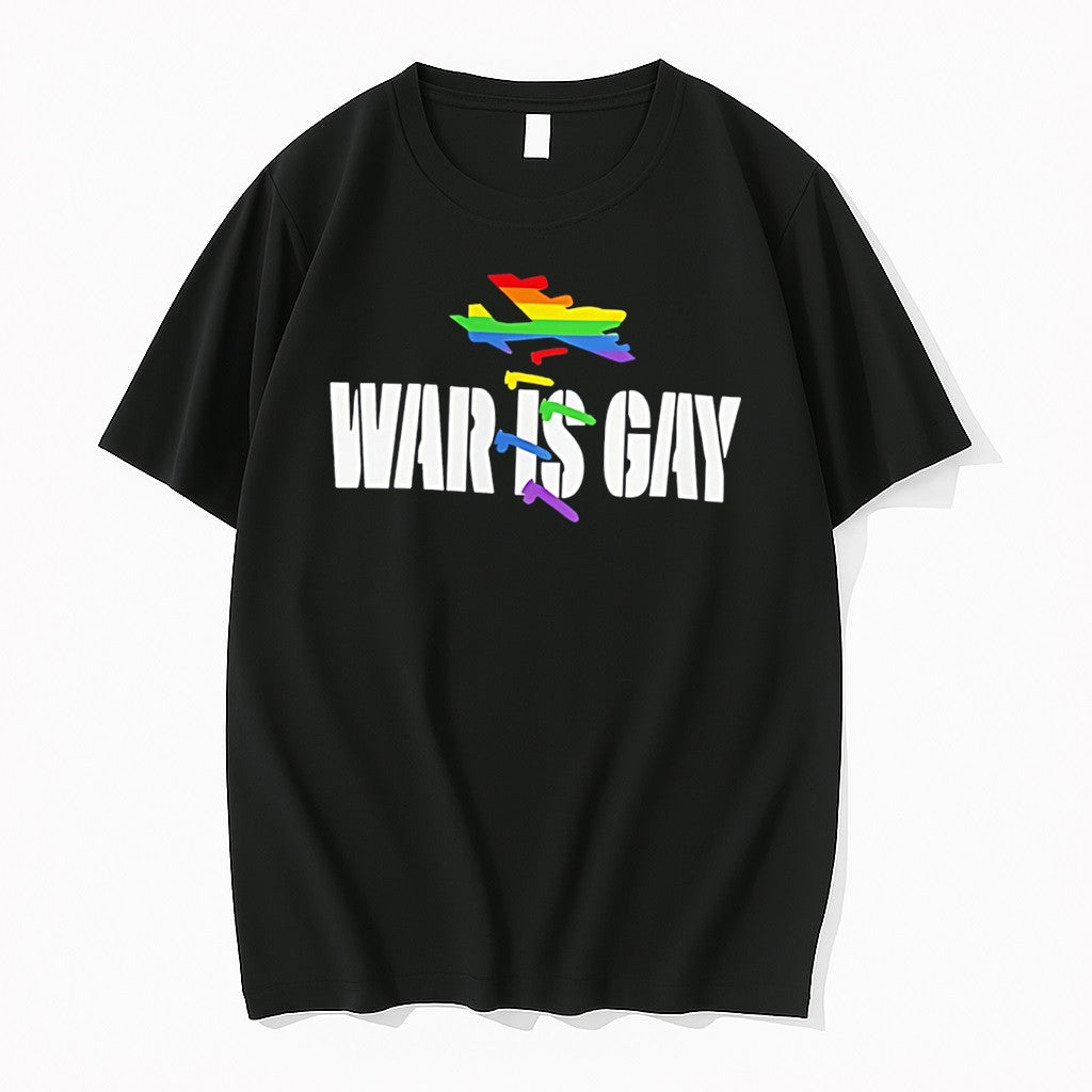 Original War Is Gay Rainbow Plane Graphic Tee Tshirts Jpg