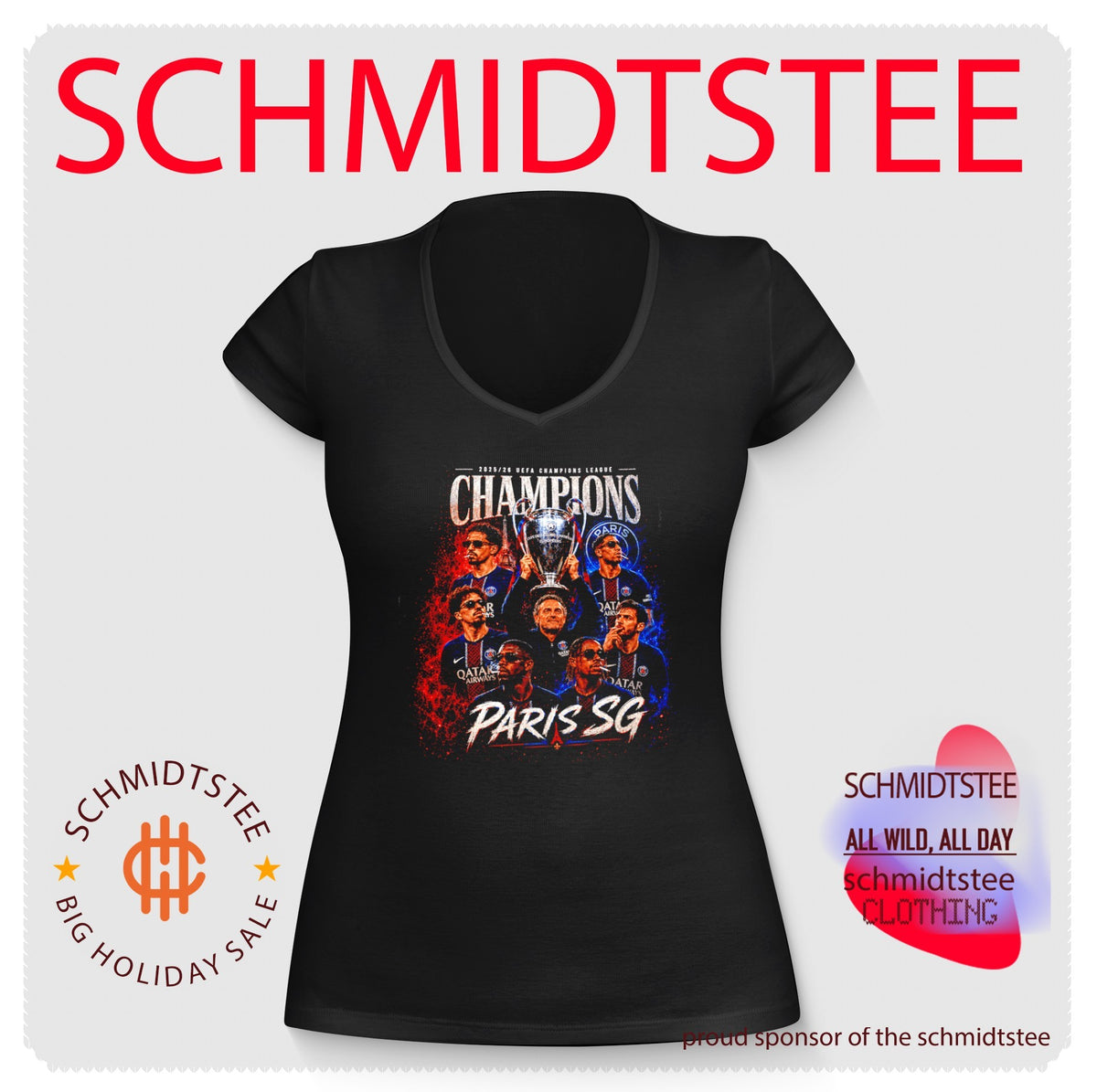 Paris Saint-Germain FC UEFA Champions League 2025-26 Champions graphic shirt
