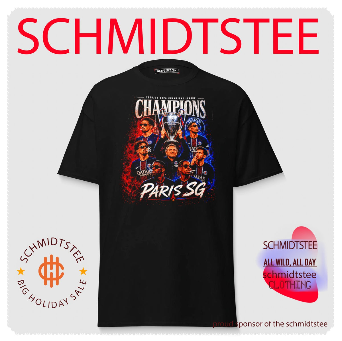 Paris Saint-Germain FC UEFA Champions League 2025-26 Champions graphic shirt