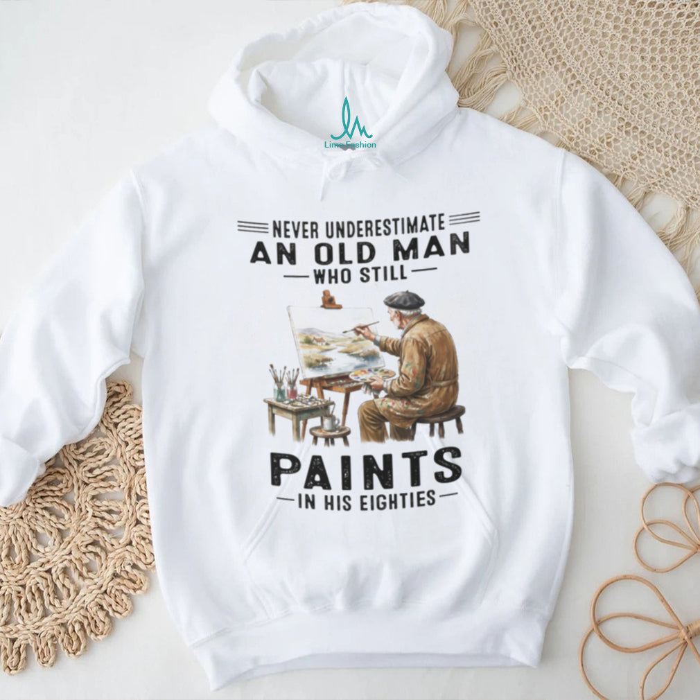 Passionate Artist Old Man Painting 80th Birthday Shirt