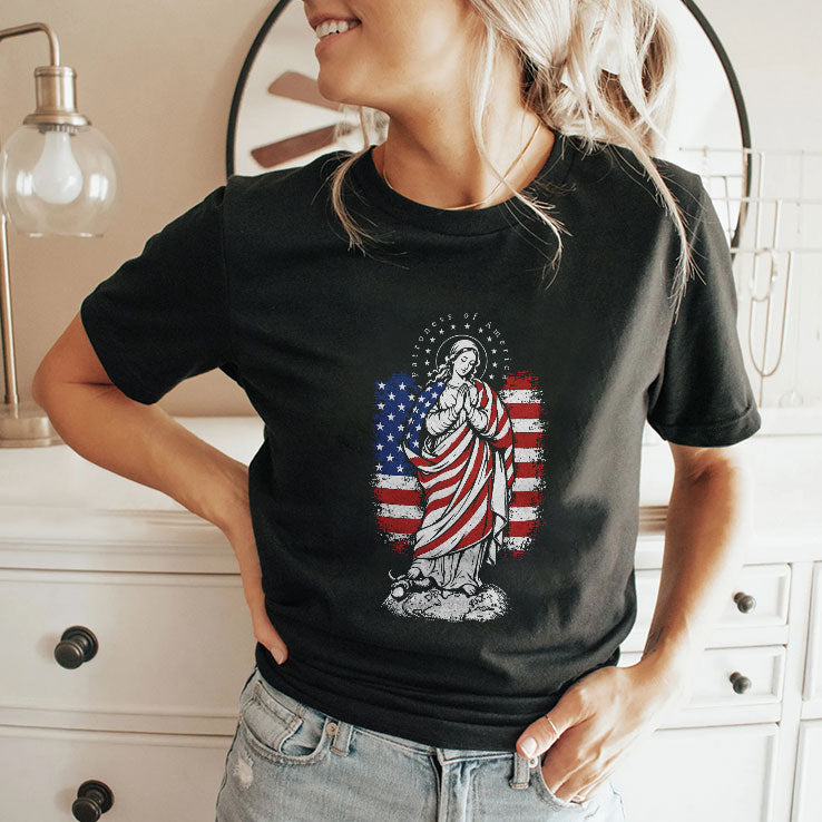 Patroness Of The USA Blessed Virgin Mary Catholic Art T Shirt