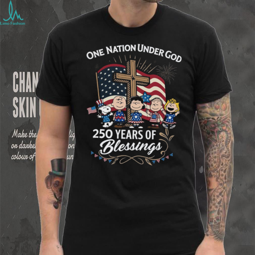 Peanuts One Nation Under God 250 Years Of Blessings Religious Shirt