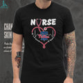 Philadelphia Baseball Nurse T Shirt Liberty Bell Heartbeat Stethoscope T Shirt