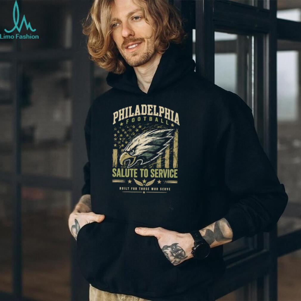 Philadelphia Football Salute To Service Eagle Flag Veteran T Shirt