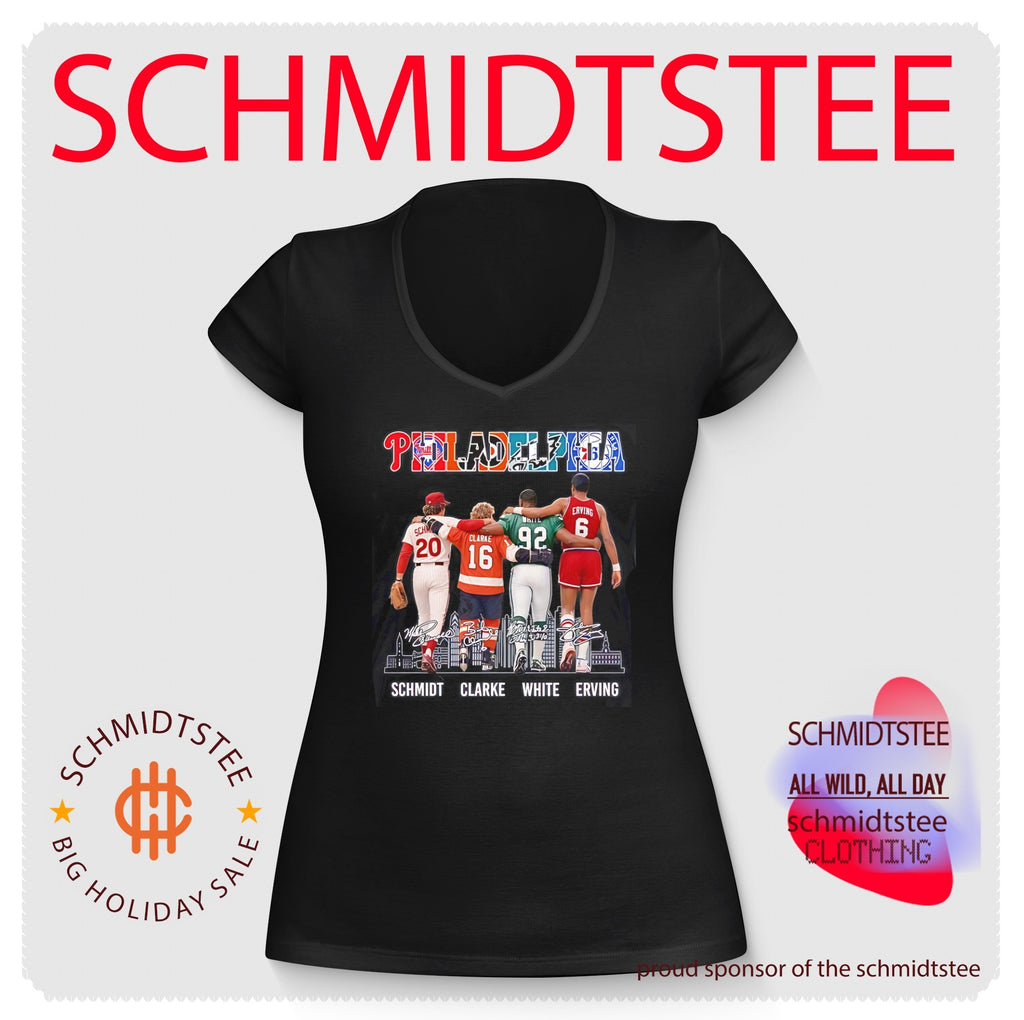 Philadelphia Schmidt Clarke White Erving skyline signature shirt