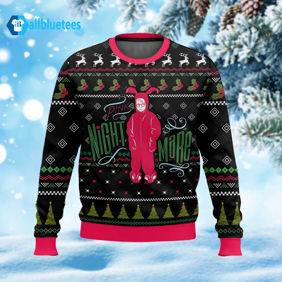 Pink Nightmare Ralphie Parker Ugly Christmas Sweater