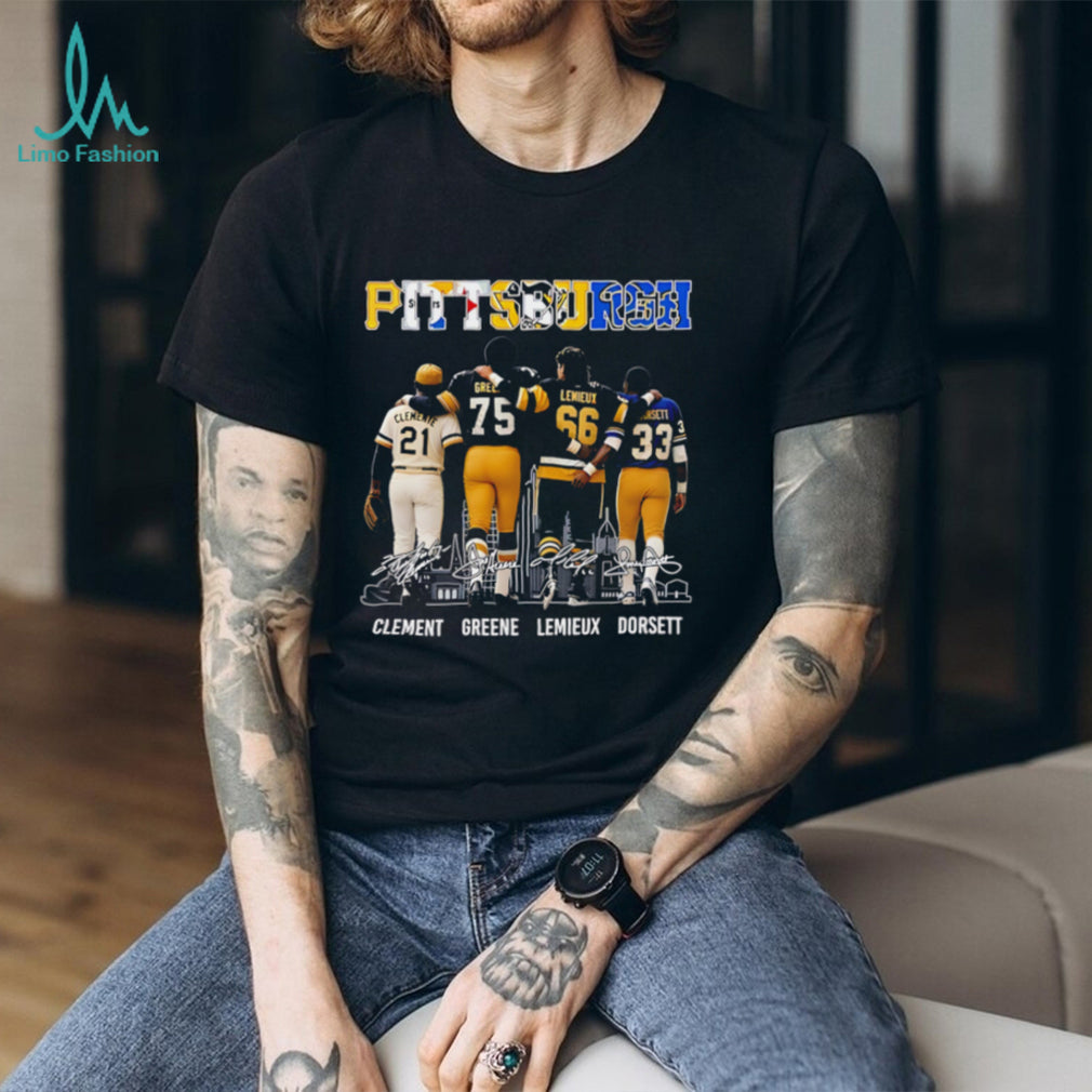 Pittsburgh Clement Greene Lemieux Dorsett signature shirt