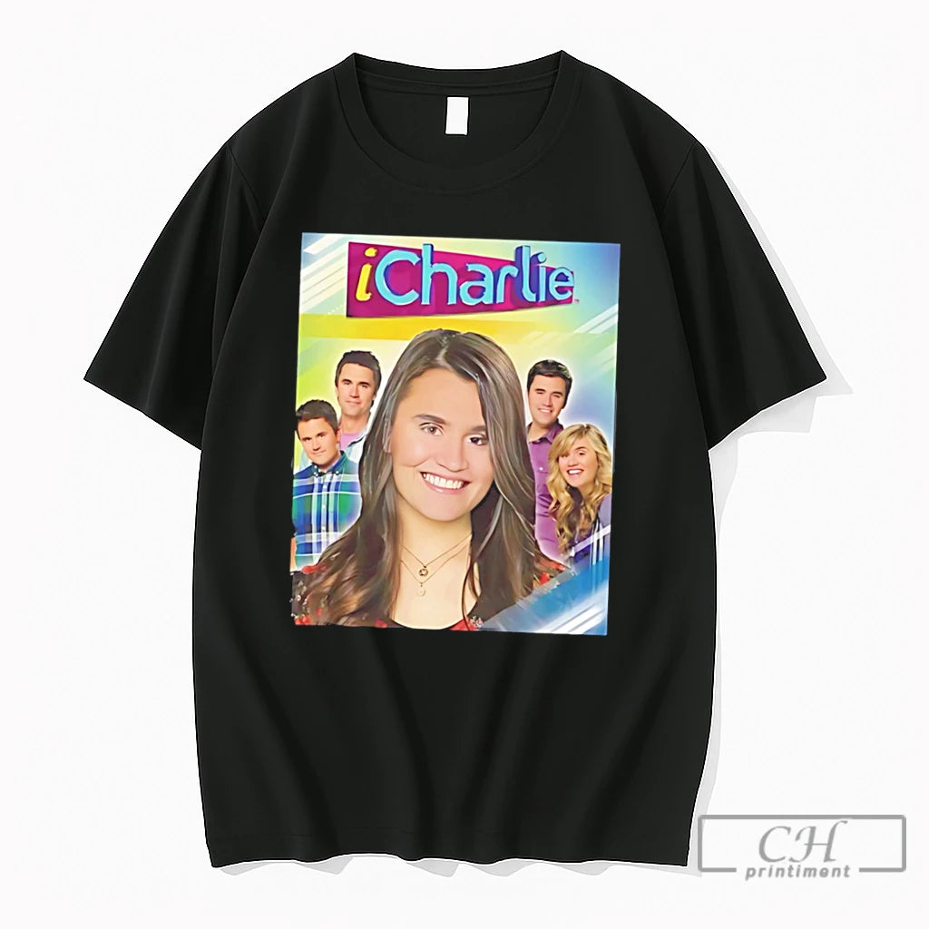 Premium Charlie Kirk Icharlie Graphic Print Meme Tee