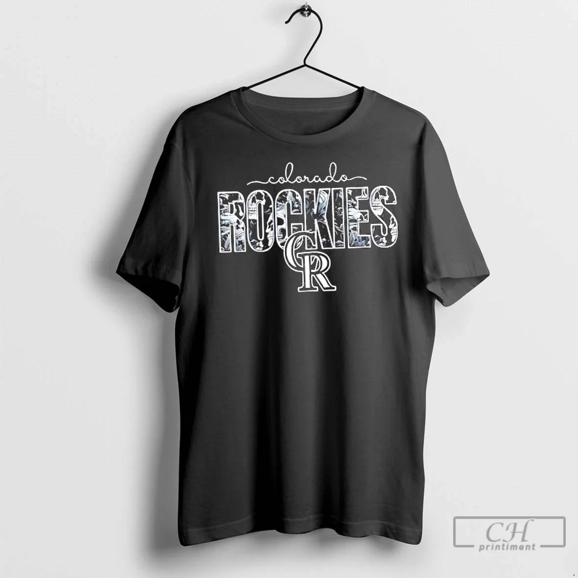 Premium Colorado Rockies Skulls Floral Graphic Baseball