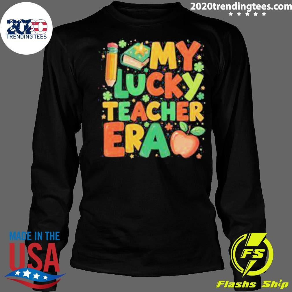 Pretty In My Lucky Teacher Era Retro St Patrick’s Day Shirt